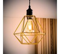 Valuelights Diablo Gold Ceiling Shade And Bulb (D)21Cm