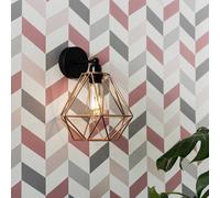 MiniSun | Industrial Steampunk Satin Black Pipework Single Wall Light with a Copper Metal Basket Cage Light Shade | Outdoor Wall Lights, Home Décor & Improvement Essential