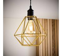 Valuelights Diablo Modern Geometric Gold Metal Basket Cage Ceiling Light Shade (D)21Cm