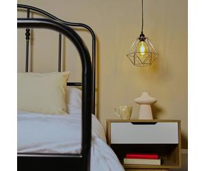 Valuelights Diablo Modern Geometric Silver Metal Basket Cage Ceiling Light Shade (D)21Cm