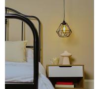 MiniSun | Retro Style Black Metal Basket Ceiling Light Shades | Pendant Lights, Home Décor & Improvement Essential | Set of 2 | 23.5cm Shade Width