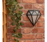 Valuelights Diamond Matte Black Ip64 Rated Bathroom Frosted Integrated Led Wall Light