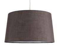 MiniSun | Modern Tapered Dark Grey Faux Linen Lampshade | Pendant Lights, Home Décor & Improvement Essential | Includes Bulb [3000K Warm White] | 40cm Shade Width
