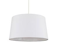 MiniSun | Modern Tapered White Faux Linen Lampshade | Pendant Lights, Home Décor & Improvement Essential | 40cm Shade Width