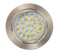 Valuelights Downlight Caravan Fixed Light Fitting Single Pack With Integrated Warm White Bulbs In Metallic Silver Metallic Silver One Size