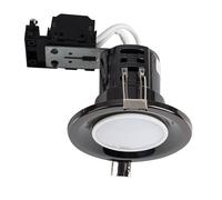 MiniSun | Modern Fire Rated Black Chrome GU10 Recessed Ceiling Downlight/Spotlights | Ceiling Spots, Home Décor Essential | Pack of 10 | Includes 5W LED Bulbs [6500K Cool White] | Mains Wired