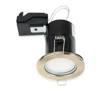 MiniSun | Modern Fire Rated Antique Brass GU10 Recessed Ceiling Downlight/Spotlights | Recessed Lighting, Home Décor & Improvement Essential | Pack of 10 | Includes 5W LED Bulbs [3000K Warm White]