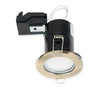 MiniSun | Modern Fir Antique Brass GU10 Recessed Ceiling Downlight/Spotlights | Recessed Lighting, Home Décor Essential | Pack of 4 | Includes 5W LED Bulbs [6500K Cool White] | Mains Wired