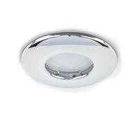 Valuelights Downlight Fire Rated Ip65 Ceiling Light Fitting 4 Pack With Cool White Bulbs In Metallic Silver Metallic Silver