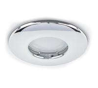 Valuelights Downlight Fire Rated Ip65 Ceiling Light Fitting 4 Pack With Warm White Bulbs In Metallic Silver Metallic Silver