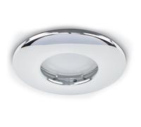 Valuelights Downlight Fire Rated Ip65 Chrome Ceiling Light Fitting 4 Pack With Warm White Bulbs