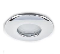 Valuelights Downlight Fire Rated Ip65 Chrome Ceiling Light Fitting 6 Pack With Warm White Bulbs