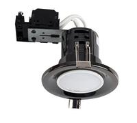 MiniSun | Modern Fire Rated Black Chrome GU10 Recessed Ceiling Downlight/Spotlights | Ceiling Spots, Home Décor & Improvement Essential | Pack of 6 | Includes Bulb [6500K Cool White] | Mains Wired