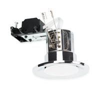 MiniSun | Modern Fire Rated Polished Chrome GU10 Recessed Ceiling Downlight/Spotlights | LED Bulbs, Home Décor & Improvement Essential | Pack of 4 | Includes Bulb [3000K Warm White]