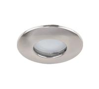 MiniSun | Fire Rated Brushed Chrome Domed Ceiling Downlights | Recessed Lighting, Home Décor & Improvement Essential | Pack of 4 | Includes Bulb [3000K Warm White]