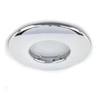 Valuelights Downlight Fire Rated Ip65 Ceiling Light Fitting 6 Pack With Warm White Bulbs In Metallic Silver Metallic Silver