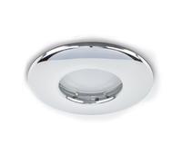 Valuelights Downlight Fire Rated Ip65 Chrome Ceiling Light Fitting 4 Pack With Cool White Bulbs