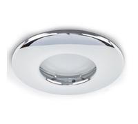 Valuelights Downlight Fire Rated Ip65 Chrome Ceiling Light Fitting 6 Pack With Cool White Bulbs