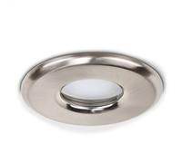 Valuelights Downlight Ip65 Brushed Chrome Ceiling Light Fitting 4 Pack With Cool White Bulbs