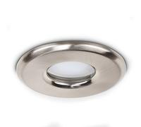 MiniSun | Shower/Soffit Brushed Chrome Recessed Ceiling Downlights | LED Bulbs, Home Décor & Improvement Essential | Pack of 6 | Includes Bulb [6500K Cool White] | Mains Wired