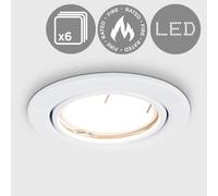 Downlight Tiltable Ceiling Light Fitting 6 Pack ValueLights White One Size