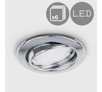 Valuelights Downlight Tiltable Chrome Ceiling Light Fitting 6 Pack