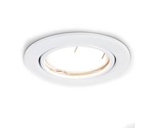 Valuelights Downlight Tiltable Fire Rated Ceiling Light Fitting 10 Pack With Cool White Bulbs White