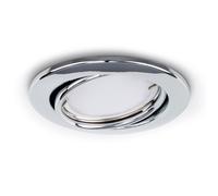 Pack of 6 Fire Rated Polished Chrome Tiltable GU10 Recessed Ceiling Downlights - Complete with 5w LED Bulbs [6500K Cool White]