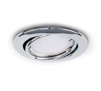 Pack of 6 Fire Rated Polished Chrome Tiltable GU10 Recessed Ceiling Downlights - Complete with 5w LED Bulbs [6500K Cool White]