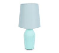 Duck Egg Blue Ceramic Base Table Lamp with Tapered Fabric Lampshade Bedroom Bedside Light - LED Bulb Included
