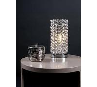 MiniSun | Modern Polished Chrome & Clear Acrylic Jewel Cylinder Touch Table Lamp | Table Lamps & Home Improvements Essential