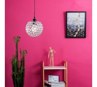 Valuelights Ducy Modern Chrome Globe Ceiling Light Shade With Acrylic Crystal Effect Jewels (D)18Cm