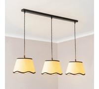 Dutton Black Trim Scallop 3 Drop Black Diner Ceiling Pendant Light with Bulbs ValueLights Black One Size