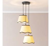 Dutton Black Trim Scallop 3 Drop Cluster Black Ceiling Pendant Light with Bulbs ValueLights Gold One Size