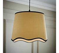 ValueLights Dutton Natural Scallop Edge Large Lamp Shade with Black Trim - Size: 27 x 35 x 35cm - Cream - Wilko