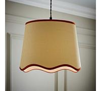 ValueLights Dutton Natural Scallop Edge Large Lamp Shade with Rust Trim - Size: 27 x 35 x 35cm - Cream - Wilko