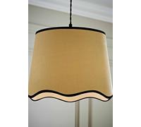 ValueLights | Large Easy Fit Natural Scallop Light Shade with Black Trim Bedroom Hallway Lampshade | Shades, Home Décor & Improvement Essential | 350mm Shade Width