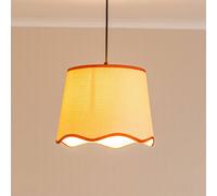 ValueLights | Large Easy Fit Natural Scallop Light Shade with Rust Trim Bedroom Hallway Lampshade | Shades, Home Décor & Improvement Essential