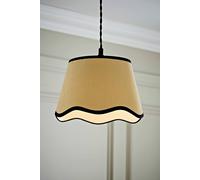 Valuelights Dutton Natural Fabric Scallop Edge Ceiling Floor Table Small Lamp Shade In Black Black