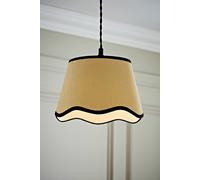 ValueLights | Small Easy Fit Natural Scallop Light Shade with Black Trim Bedroom Hallway Lampshade | Shades, Home Décor & Improvement Essential