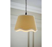 Valuelights Dutton Natural Fabric Scallop Edge Ceiling Floor Table Small Lamp Shade In White White
