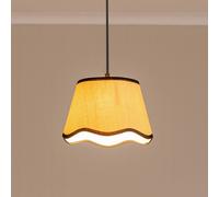 ValueLights | Small Easy Fit Natural Scallop Light Shade with Black Trim Bedroom Hallway Lampshade | Shades, Home Décor & Improvement Essential | Included LED Bulb