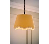 ValueLights | Small Easy Fit Natural Scallop Light Shade with White Trim Bedroom Hallway Lampshade | Shades, Home Décor & Improvement Essential | Included LED Bulb