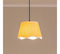 ValueLights | Small Easy Fit Natural Scallop Light Shade with White Trim Bedroom Hallway Lampshade | Shades, Home Décor & Improvement Essential | Included LED Bulb