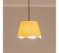 ValueLights | Small Easy Fit Natural Scallop Light Shade with White Trim Bedroom Hallway Lampshade | Shades, Home Décor & Improvement Essential | Included LED Bulb | 250mm Shade Width