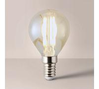 MiniSun | Retro Style 4W LED Filament SES E14 Amber Tinted Golfball Light Bulbs | LED Bulbs, Home Décor & Improvement Essential | Set of 2 | 2700K Warm White