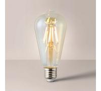 Valuelights 5 Pack E27 Amber Glass Bodied Pear Led 4W Warm White 1800K 240Lm Light Bulb In Orange Orange One Size