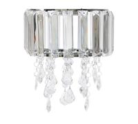 ValueLights | Easy Fit Clear Jewel Lampshade Acrylic Droplet Drum Ceiling Light Shade LED Bulb Included | Shades & Home Improvements Essential | 200mm Shade Width