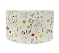 ValueLights | Easy Fit Medium Floral Embroidered Fabric Drum Light Shade Bedroom Hallway Lampshade | Shades, Home Décor & Improvement Essential