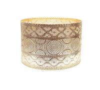 ValueLights | Easy Fit Moroccan Style Gold Ceiling Pendant Drum Light Shade for Living Room Bedroom Hallway | Shades & Home Improvements Essential | 310cm Shade Width